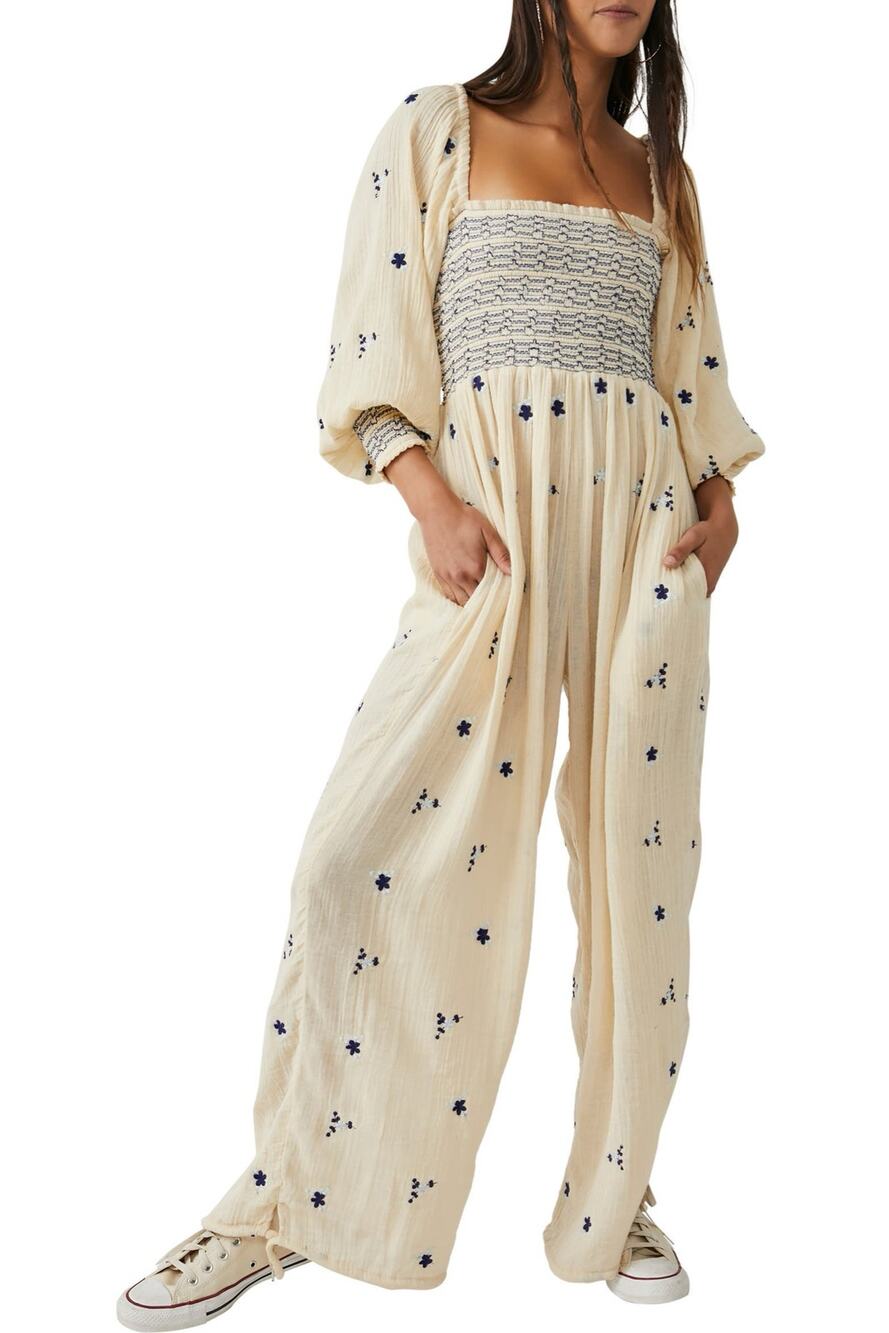 NWT Free People Dahlia Embroidered jumpsuit size small